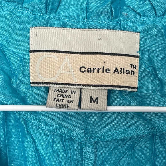 ⭐️HP⭐️ Carrie Allen women’s teal/dark aqua crinkle blouse Size M - Picture 5 of 5